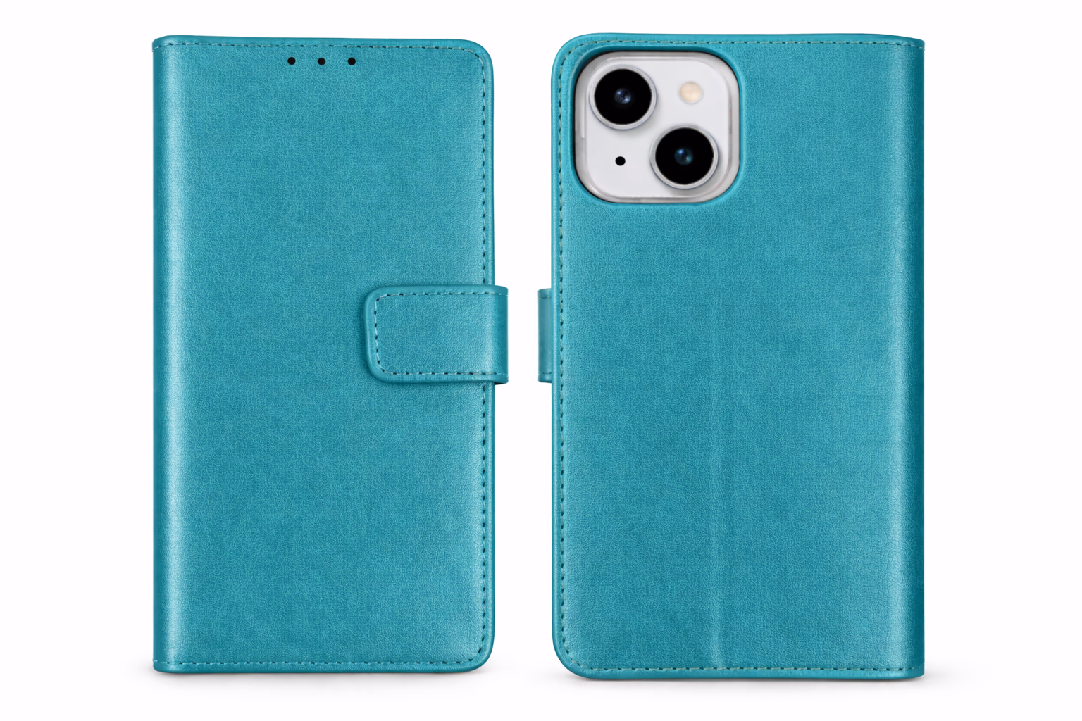 iPhone 15 - Classic Leather Wallet - Teal